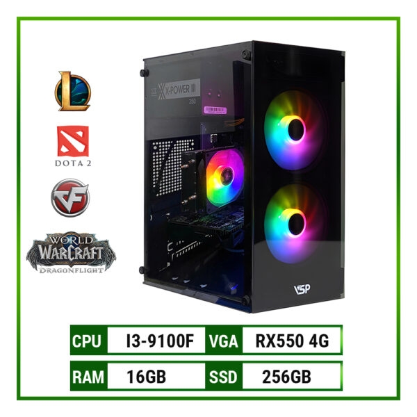Start Gaming 02 - i3 9100F/Ram 16GB/SSD 256GB/RX550 4GB